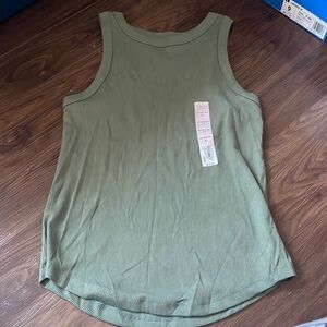 Green High Neck Tank Top